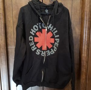 Mens Red Hot Chili Peppers Zippered Hoodie Sz 2XL
